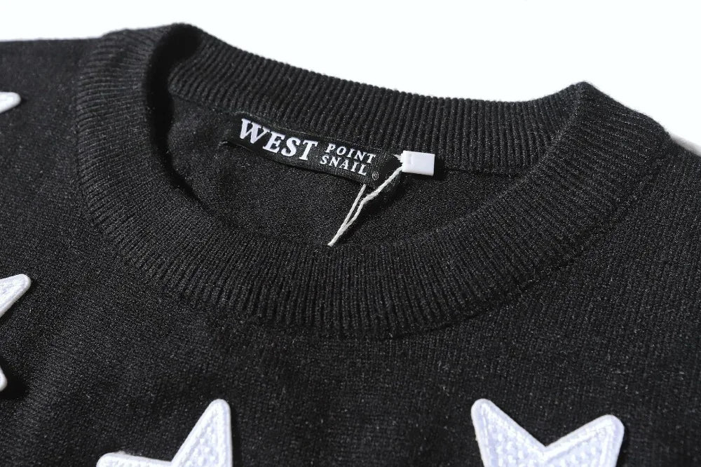 New 2021 Men Luxury Winter gentleman Embroidered stars stripes Knit Casual Sweaters pullover Asian Plug Size High Drake #H73 Street King Limited