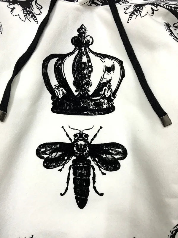 New  High Crown bee flocking Classic Unisex Hoodies Hoody hooded Sweatshirts velvet Cotton Drake Thicken Fleece #D13 Street King Limited