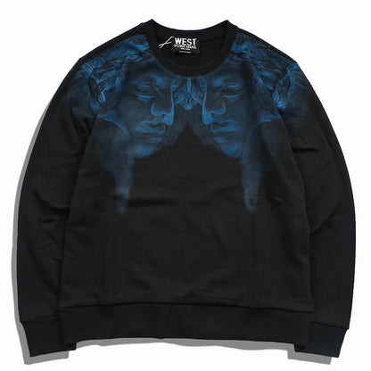 New  Baoliden High Men Double Blue portrait Kenye Hoodies Hoody hooded Sweatshirts velvet Cotton Drake Thicken Fleece #d89 Street King Limited
