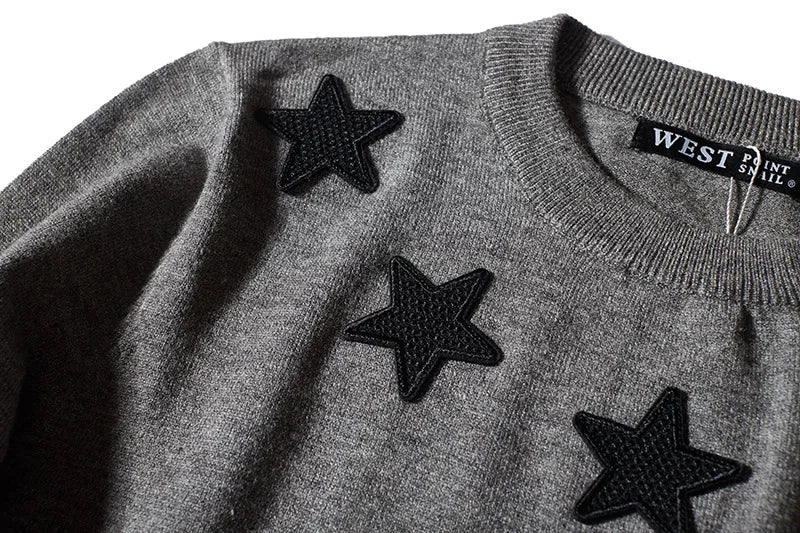 New 2021 Men Luxury Winter gentleman Embroidered stars stripes Knit Casual Sweaters pullover Asian Plug Size High Drake #H73 Street King Limited