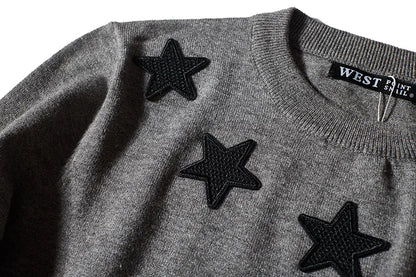 New 2021 Men Luxury Winter gentleman Embroidered stars stripes Knit Casual Sweaters pullover Asian Plug Size High Drake #H73 Street King Limited