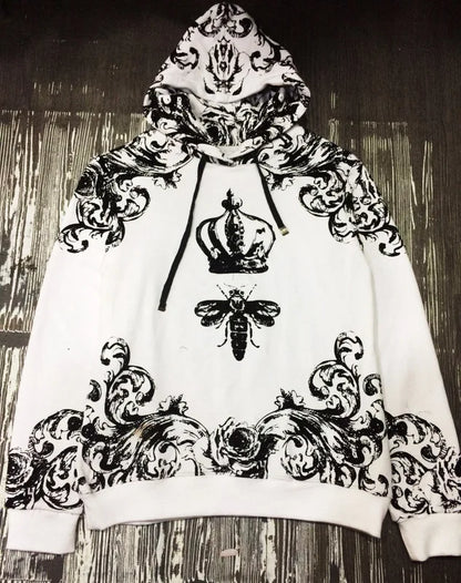 New  High Crown bee flocking Classic Unisex Hoodies Hoody hooded Sweatshirts velvet Cotton Drake Thicken Fleece #D13 Street King Limited