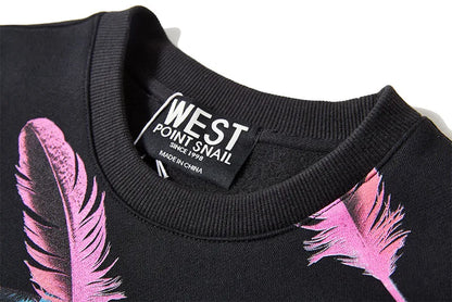 New High Men Novelty Feather wolf head gentleman Hoodies Hoody hooded Sweatshirts velvet Cotton Drake Thicken Fleece #F28 Street King Limited