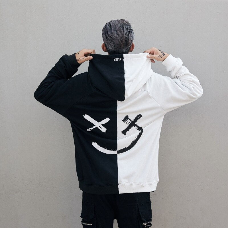 "Spliced" Unisex Men Women Streetwear Graphic Hoodie Daulet Apparel