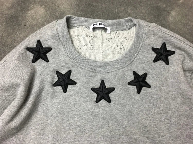 New  High Men Embroidery Star Stripes gentleman Hoodies Hoody hooded Sweatshirts velvet Cotton Drake Thicken Fleece #d68 Street King Limited