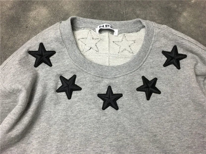 New  High Men Embroidery Star Stripes gentleman Hoodies Hoody hooded Sweatshirts velvet Cotton Drake Thicken Fleece #d68 Street King Limited