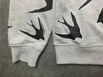 New  Men Full of Swallows Hoodies Hoody hooded Sweatshirts velvet Cotton Drake Thick Fleece Street Hip hop #E153 Street King Limited