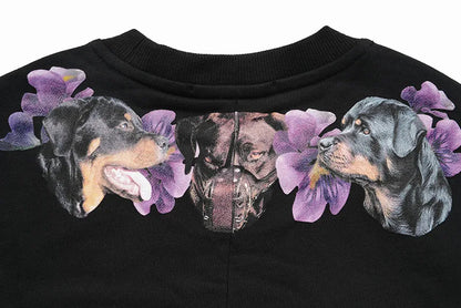 New  Baolideng High Men Rottweiler flower gentleman Hoodies Hoody hooded Sweatshirts velvet Cotton Drake Thicken Fleece #E24 Street King Limited