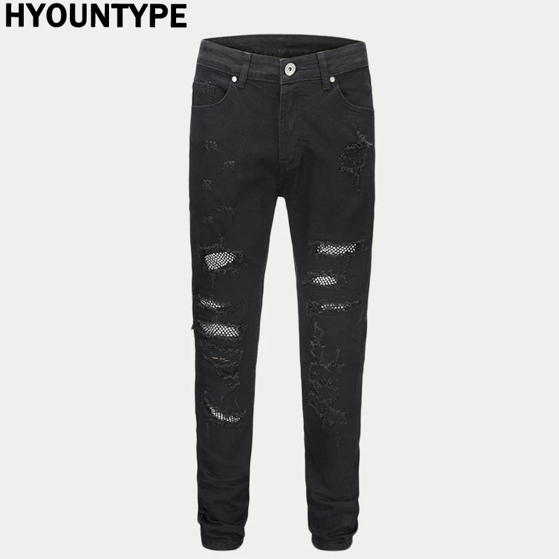 graffiti printed ripped destroied denim jean mens distressed biker jeans with sequins 2018 fashion high street slim pants jogger unique joggers style 2322