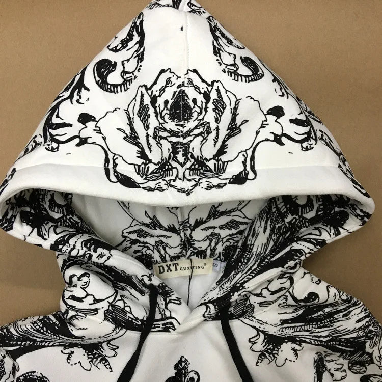 New  High Crown bee flocking Classic Unisex Hoodies Hoody hooded Sweatshirts velvet Cotton Drake Thicken Fleece #D13 Street King Limited