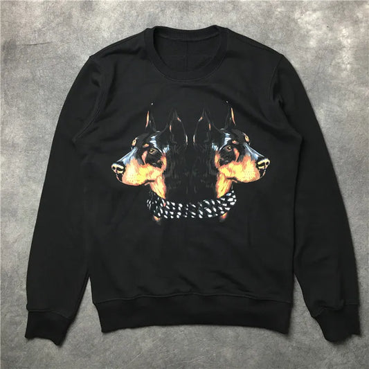 New  High High Men Double dog head Hound Hoodies Hoody hooded Sweatshirts velvet Cotton Drake Thicken Fleece #d54 Street King Limited