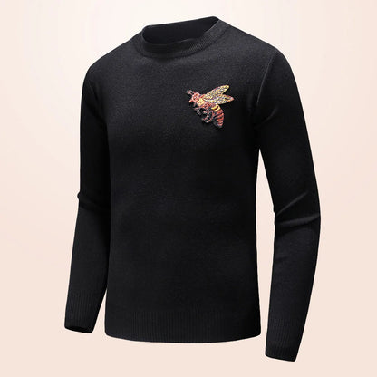New 2018 Man Luxury Winter Bees embroidered Casual Sweaters pullover Asian Plug Size High quality Drake #H74 Street King Limited