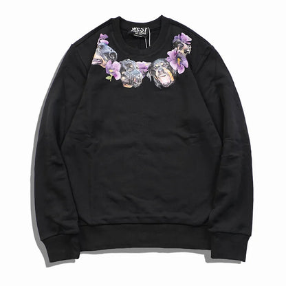 New  Baolideng High Men Rottweiler flower gentleman Hoodies Hoody hooded Sweatshirts velvet Cotton Drake Thicken Fleece #E24 Street King Limited