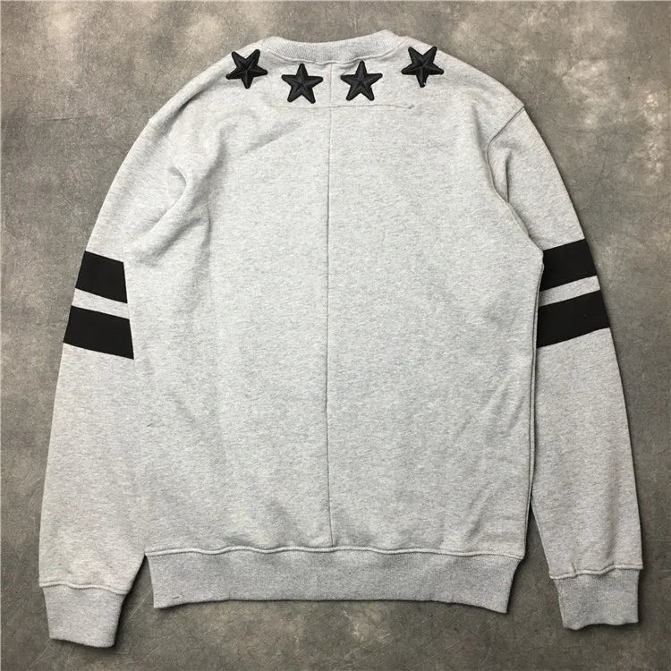 New  High Men Embroidery Star Stripes gentleman Hoodies Hoody hooded Sweatshirts velvet Cotton Drake Thicken Fleece #d68 Street King Limited