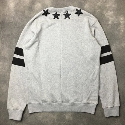 New  High Men Embroidery Star Stripes gentleman Hoodies Hoody hooded Sweatshirts velvet Cotton Drake Thicken Fleece #d68 Street King Limited