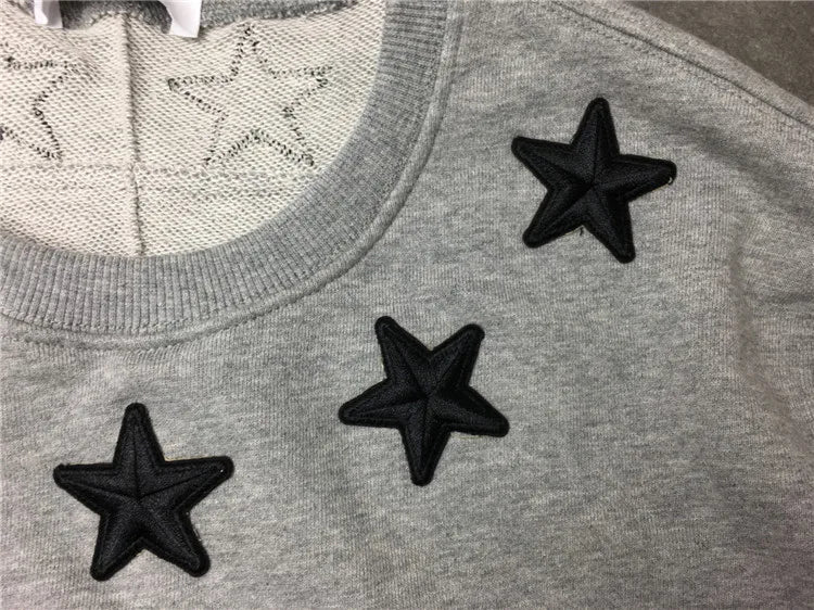 New  High Men Embroidery Star Stripes gentleman Hoodies Hoody hooded Sweatshirts velvet Cotton Drake Thicken Fleece #d68 Street King Limited