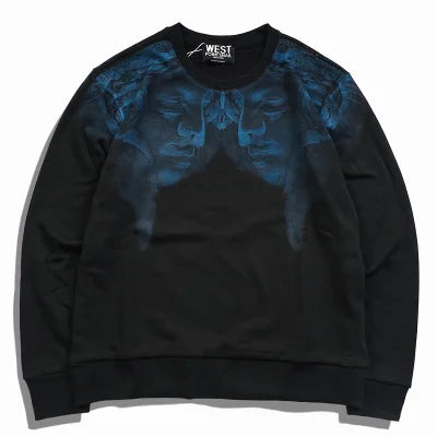 New  Baoliden High Men Double Blue portrait Kenye Hoodies Hoody hooded Sweatshirts velvet Cotton Drake Thicken Fleece #d89 Street King Limited