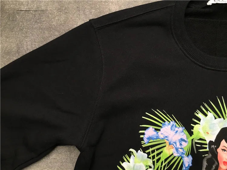 New 2018 Men High Punk Naked Girl flower Hoodies Hoody hooded Sweatshirts velvet Cotton Drake Thick Fleece Street Hip hop #H40 Street King Limited