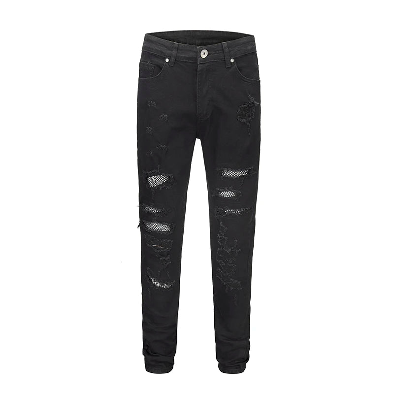 graffiti printed ripped destroied denim jean mens distressed biker jeans with sequins 2018 fashion high street slim pants jogger unique joggers style 2337