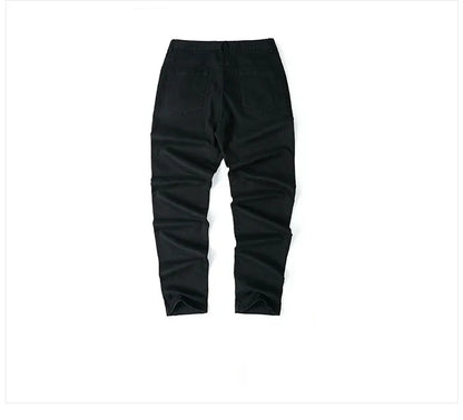 knee ripped hole biker jeans men denim destroyed slim fit zippers jeans fashion trousers black streetwear hip hop pants jogger unique joggers style 4161