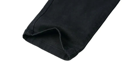 knee ripped hole biker jeans men denim destroyed slim fit zippers jeans fashion trousers black streetwear hip hop pants jogger unique joggers style 4164