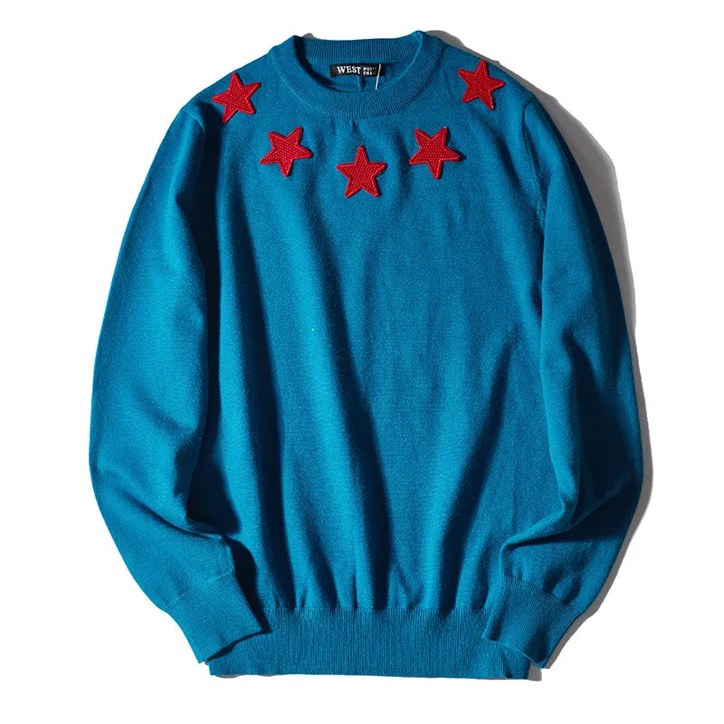 New 2022 Man Luxury Winter gentleman Embroidered stars Knit Casual Sweaters pullover Asian Plug Size High quality Drake #H72 Street King Limited