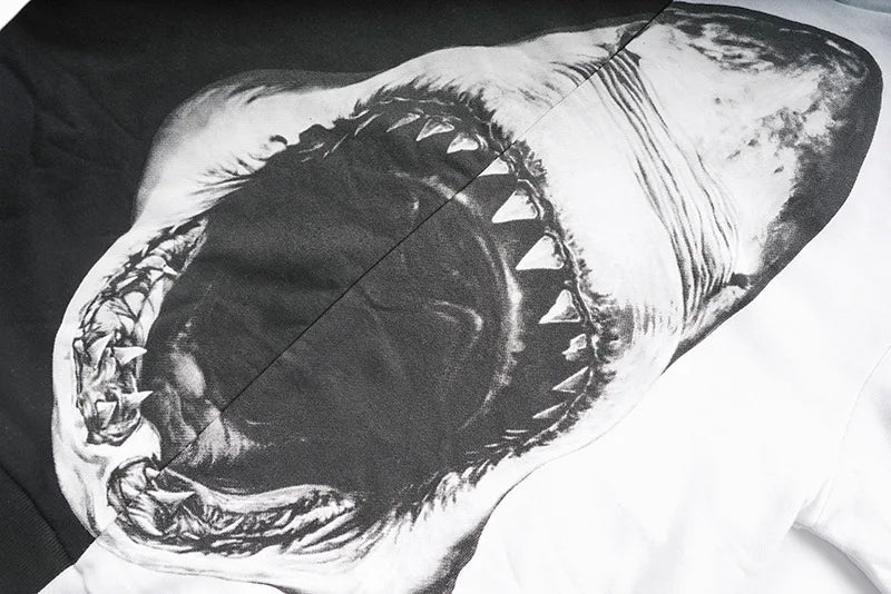 New  Baolideng High Men Shark teeth Yin yang Hoodies Hoody hooded Sweatshirts velvet Cotton Drake Thicken Fleece #E22 Street King Limited