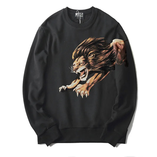New 2019 Men 3D lions gentleman Hoodies Hoody hooded Sweatshirts velvet Cotton Drake Thicken Fleece #J53 Street King Limited
