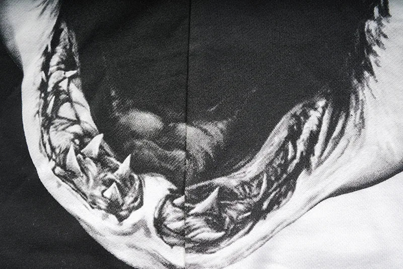 New  Baolideng High Men Shark teeth Yin yang Hoodies Hoody hooded Sweatshirts velvet Cotton Drake Thicken Fleece #E22 Street King Limited