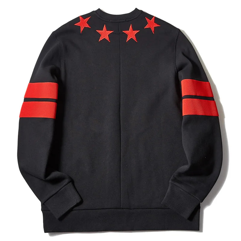 New 2018 Men Embroidered stars stripes Hoodies Hoody hooded Sweatshirts velvet Cotton Drake Thick Fleece Street Hip hop #H71 Street King Limited