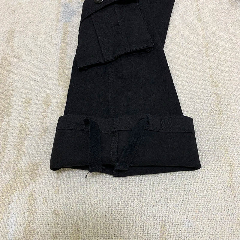 mens high street smilely loose cargo pants casual zipper straight jeans hip hop side pockets loose fit streetwear casual joggers unique joggers style 2485