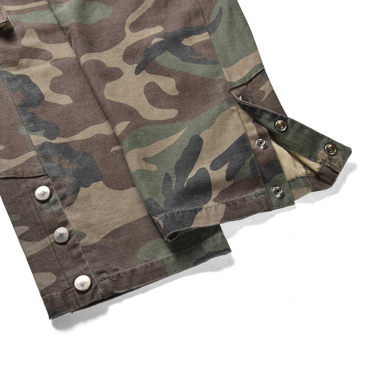 Camouflage Cargo Pants Bieber Hip Hop Vintage Multi-pocket Bottom Button Men's Cargo Trousers Streetwear Mens Military Pants Street King Limited