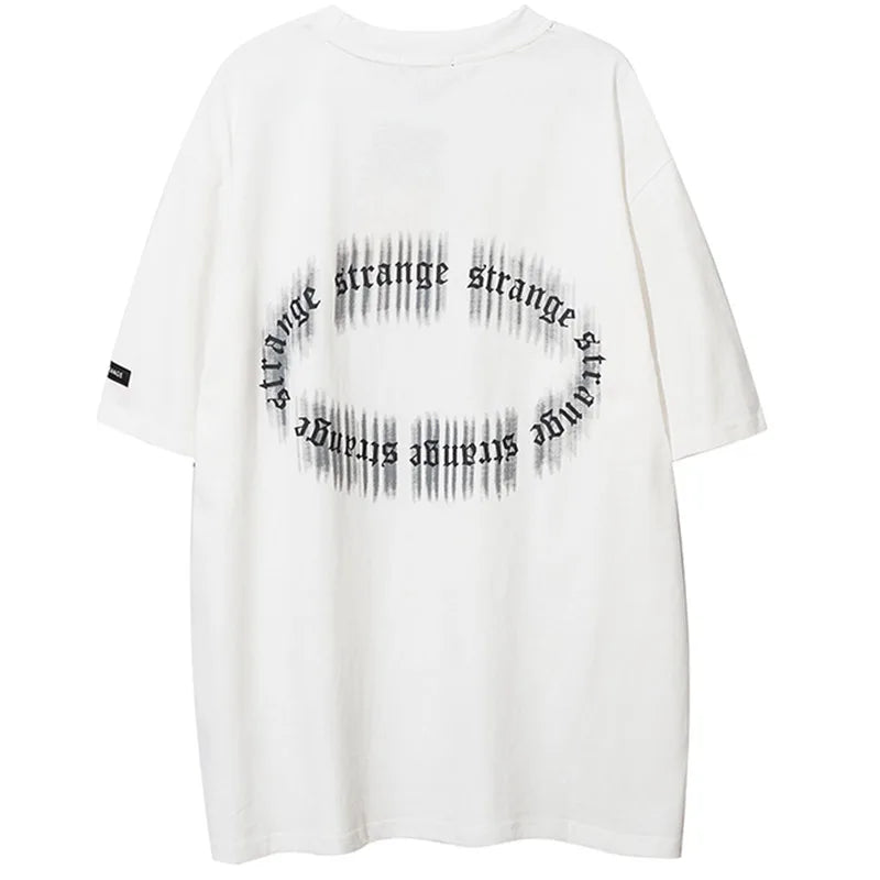 Aolamegs Men's Tee Shirts High Street Cool Boy Printed Oversized T Shirt Men Summer Casual All-match Vintage Advanced Streetwear Street King Limited