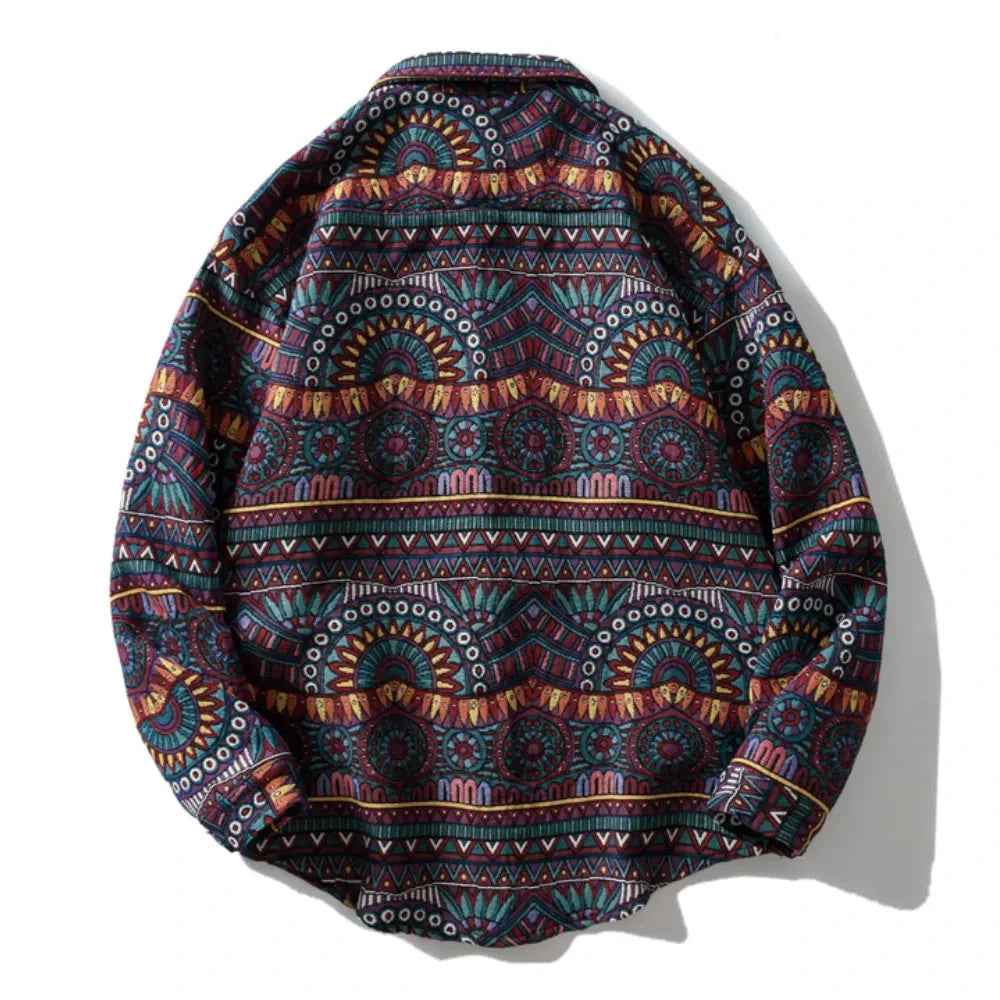 Streetwear Gonthwid Knitted Shirts Harajuku Geometry Nation Style Flowers Button Gonthwid Knitted Shirts Harajuku Geometry Nation Style Flowers Button Shirt Streetwear Hip Hop Casual Long Sleeve Tops Coats Fashion Sweater Jacket With Graphic Design For Men