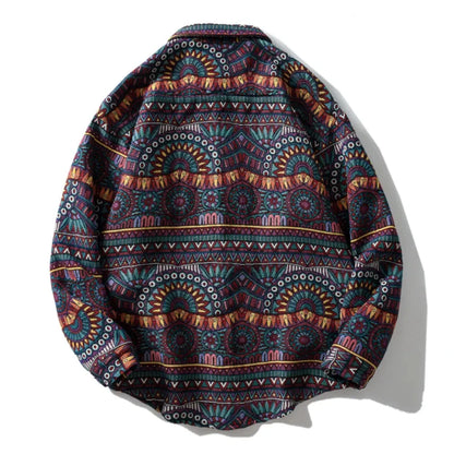 Streetwear Gonthwid Knitted Shirts Harajuku Geometry Nation Style Flowers Button Gonthwid Knitted Shirts Harajuku Geometry Nation Style Flowers Button Shirt Streetwear Hip Hop Casual Long Sleeve Tops Coats Fashion Sweater Jacket With Graphic Design For Men