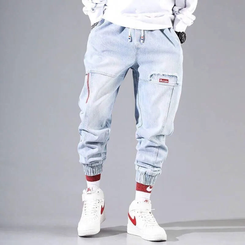 2023 new streetwear hip hop cargo pants mens jeans elastic harun joggers in autumn and spring men clothing unique joggers style 2562