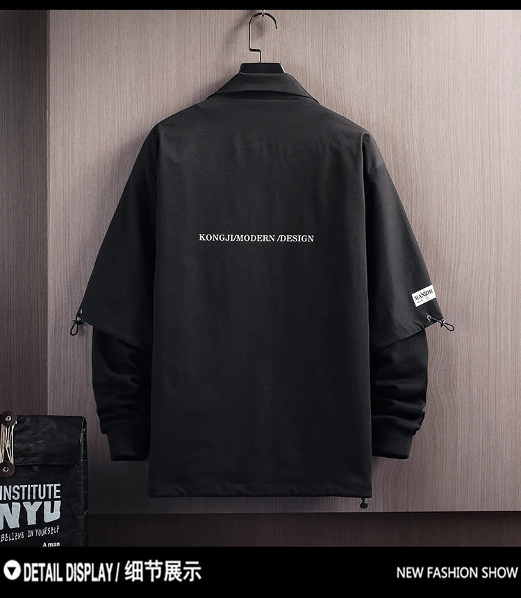 mens hoodies men 2024 spring patchwork sweatshirt japanese streetwear harajuku hip hop oversized black red hoodie men unique default style 5772
