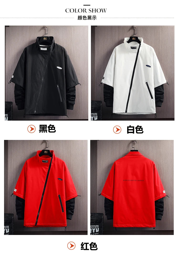 mens hoodies men 2024 spring patchwork sweatshirt japanese streetwear harajuku hip hop oversized black red hoodie men unique default style 5764