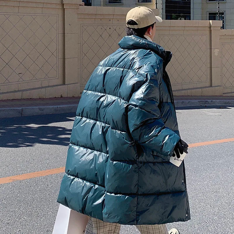 Winter Oversized Down Jacket Men Warm Fashion Casual Long Coat Men Streetwear Korean Loose Thick Jacket Mens Parker Overcoat Street King Limited