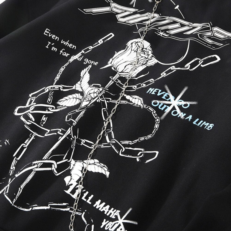 "Loose Chains" Unisex Men Women Streetwear Graphic Hoodie Daulet Apparel