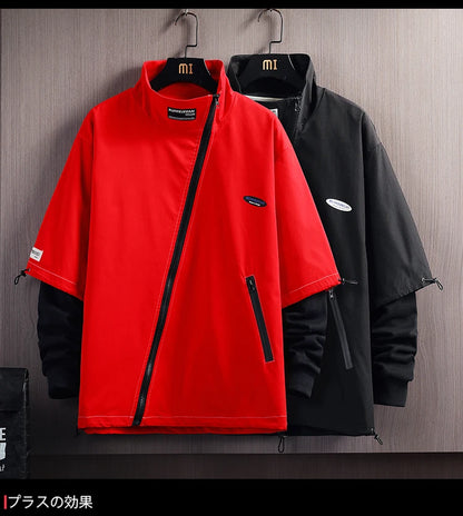 mens hoodies men 2024 spring patchwork sweatshirt japanese streetwear harajuku hip hop oversized black red hoodie men unique default style 5766