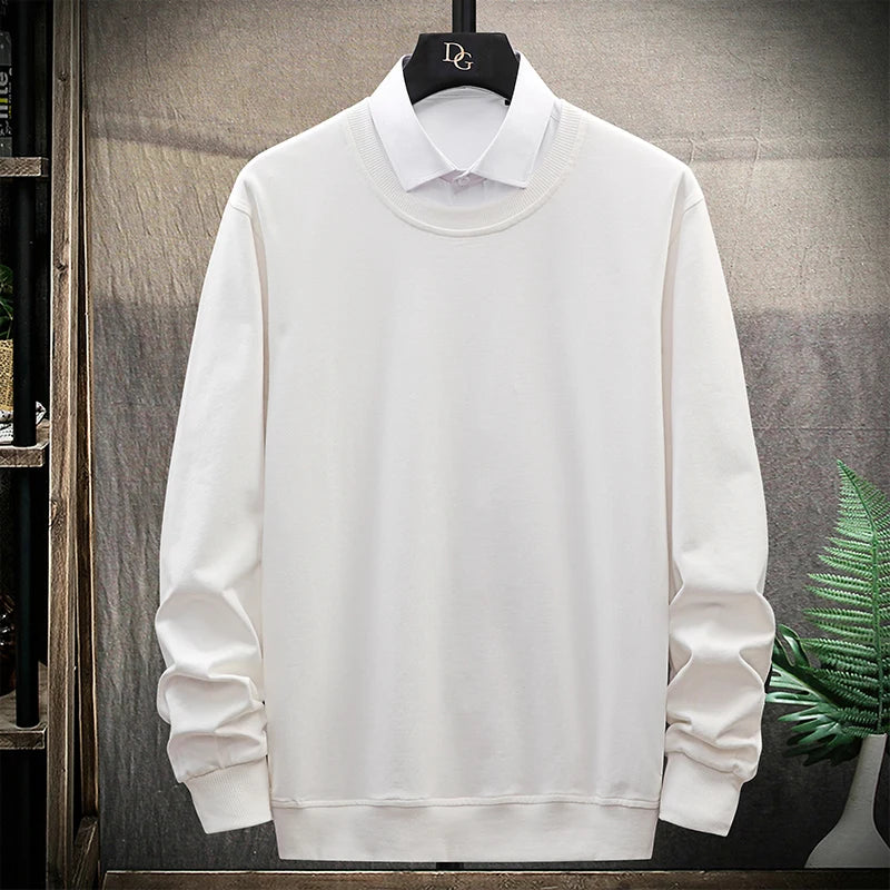 Spring Autumn Men's Hoodies Hip Hop Harajuku Fashion Solid Color Sweatshirt Men Casual 100%Cotton Men Clothing O-Neck Hoodies Street King Limited