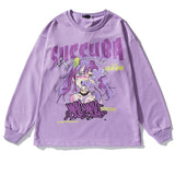 "Purple Waves" Unisex Men Women Streetwear Graphic Sweatshirt Daulet Apparel