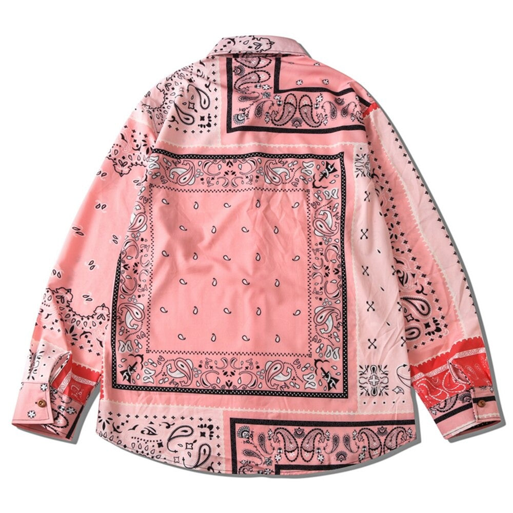 "Pink Bandana" Unisex Men Women Streetwear Graphic Shirt Daulet Apparel