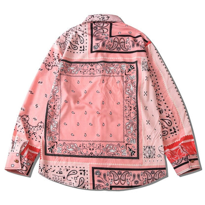 "Pink Bandana" Unisex Men Women Streetwear Graphic Shirt Daulet Apparel