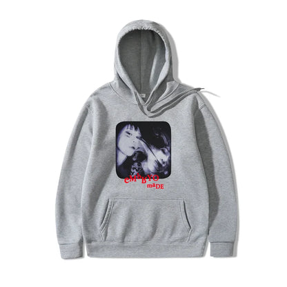 2021 Illusion Girl Letter Print Harajuku Hoodie Sweatshirt Hip Hop Streetwear Hoodie Cotton Autumn Winter Fleece Pullover 3XL Street King Limited