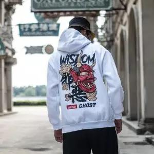Fashion Harajuku Hoodie Sweatshirt Mens Casual Black Hip Hop Japan Print Hoodie Streetwear Clothing Top Coat Male Winter Hoodies Daulet Apparel