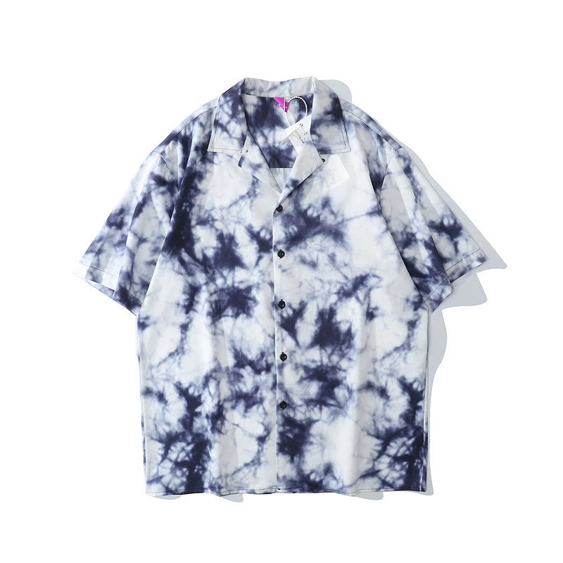 Rainbowtouches Men Retro Spider Web Printing Shirts Hip Hop Street Wear Comfortable Polyester Fashion Unisex Fancy Goods Prints Street King Limited