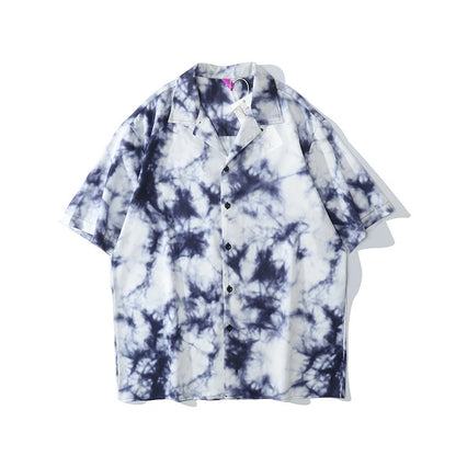 Rainbowtouches Men Retro Spider Web Printing Shirts Hip Hop Street Wear Comfortable Polyester Fashion Unisex Fancy Goods Prints Street King Limited
