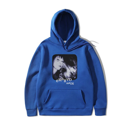 2021 Illusion Girl Letter Print Harajuku Hoodie Sweatshirt Hip Hop Streetwear Hoodie Cotton Autumn Winter Fleece Pullover 3XL Street King Limited